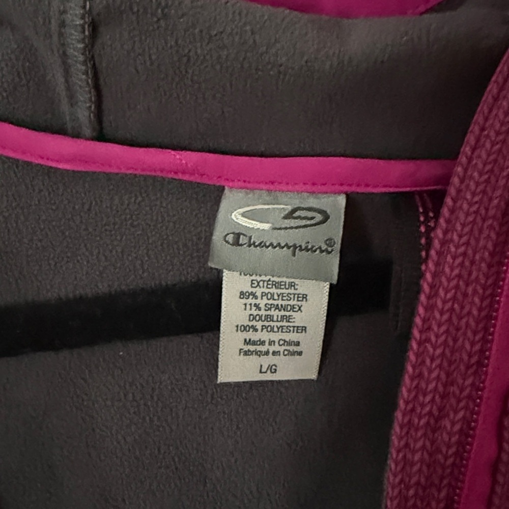 Champion Long Hooded Trench Coat in Magenta large - Picture 2 of 3